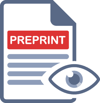 Icon with eye on top of preprint