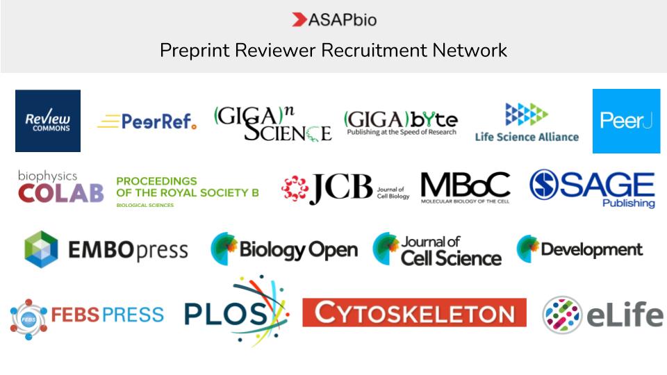 Logos of preprint reviewer recruitment network journals/preprint review services